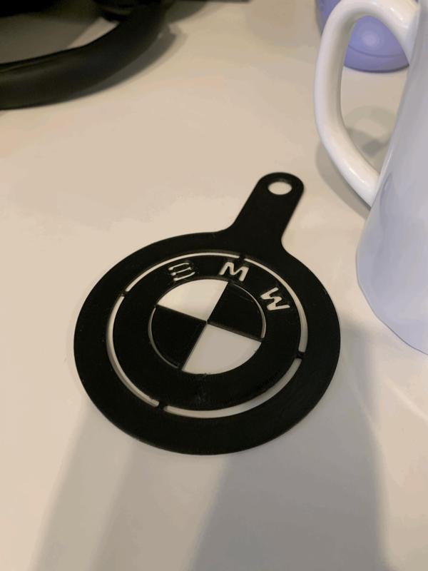 BMW Latte Art Stencil   
