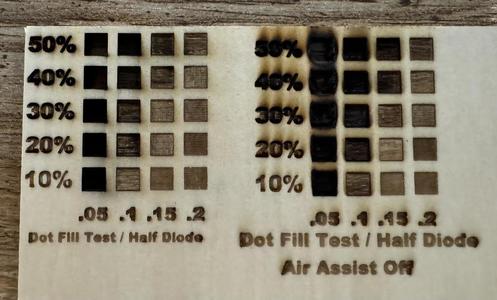 Snapmaker 40w Laser Dot Fill Test