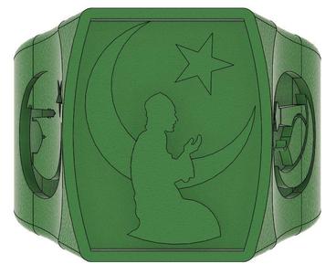 2x Ring Islam Muslim Muslime Allah Halbmond Religion