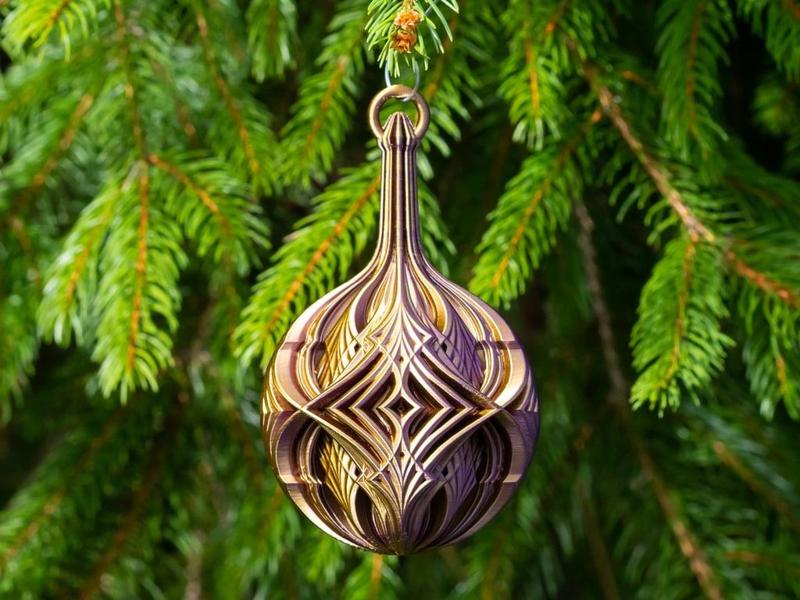 Christmas Ball with Intersecting Diamonds