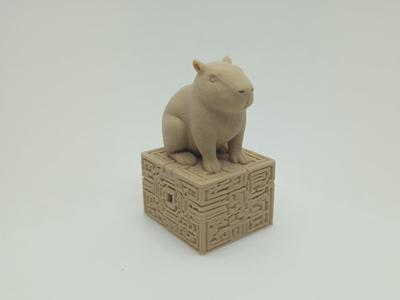 Capybara on a detailed pedestal