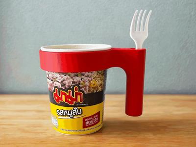 Cup Noodle Handle with Fork Slot