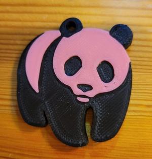 Panda keychain for dual extruder dual color