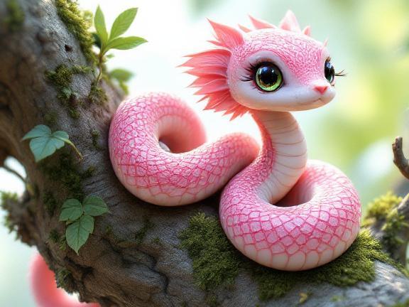 Pink Cute Snake