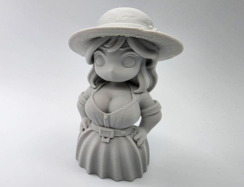 Anime Female in Hat & Dress Paintable Sculpture