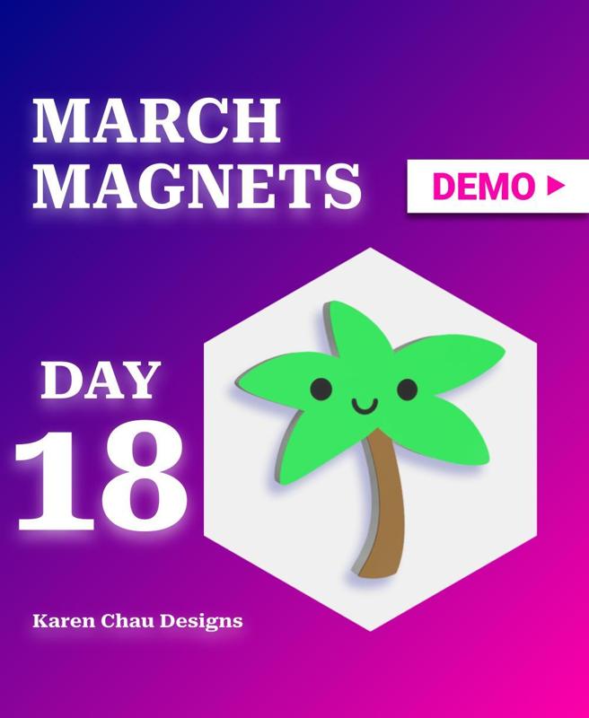 March Magnets - Day 18 #marchmagnets | Kawaii palm tree magnet