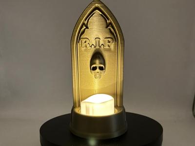Gothic Tombstone Tealight Candle Holder