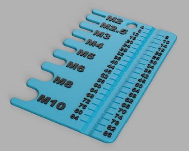 Screw measuring tool wallet edition M2-M10, 4-86mm