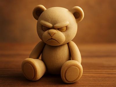 Grumpy Teddy with Grim Charm