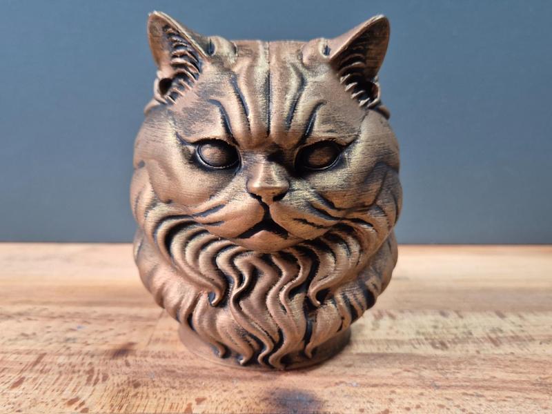 British Longhair Cat Bust Model