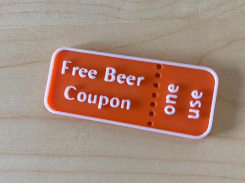 Coupon for a free beer