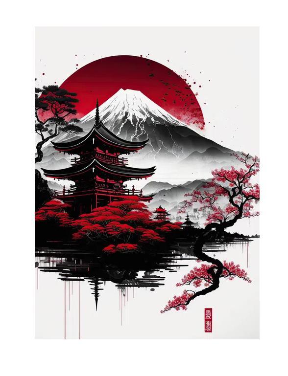 Japanese Nature Landscape Hueforge