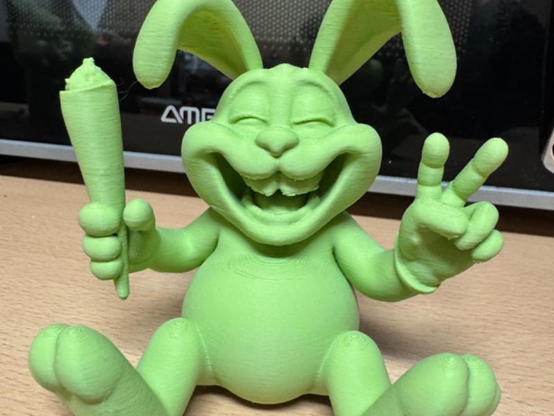 Total Wide Easter Bunny with Peace Gesture