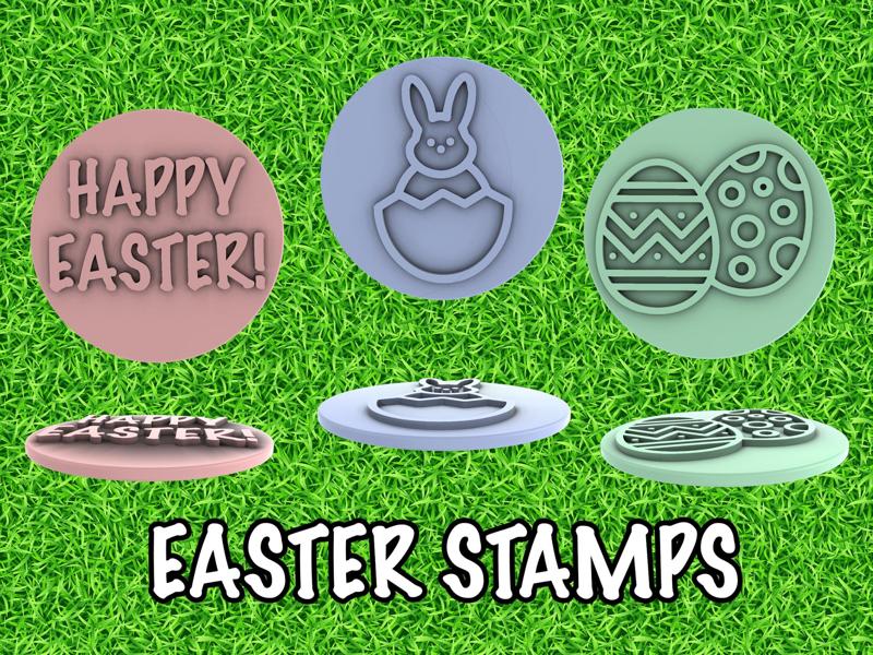 Easter Stamps - Eggs, Bunny, Happy Easter!
