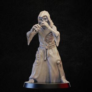 Skeleton musician with flute