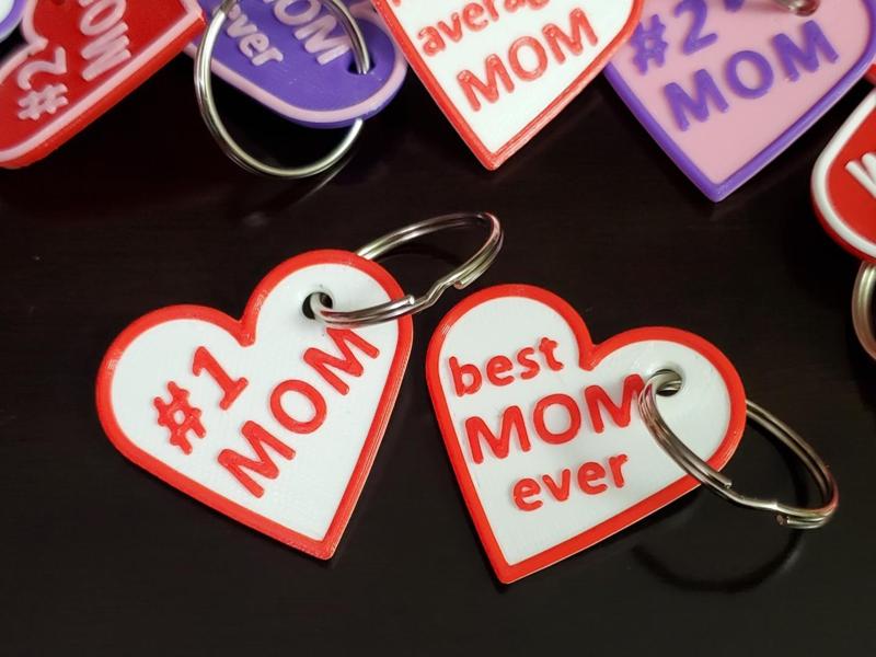 Cute Mother's Day Heart Keychains