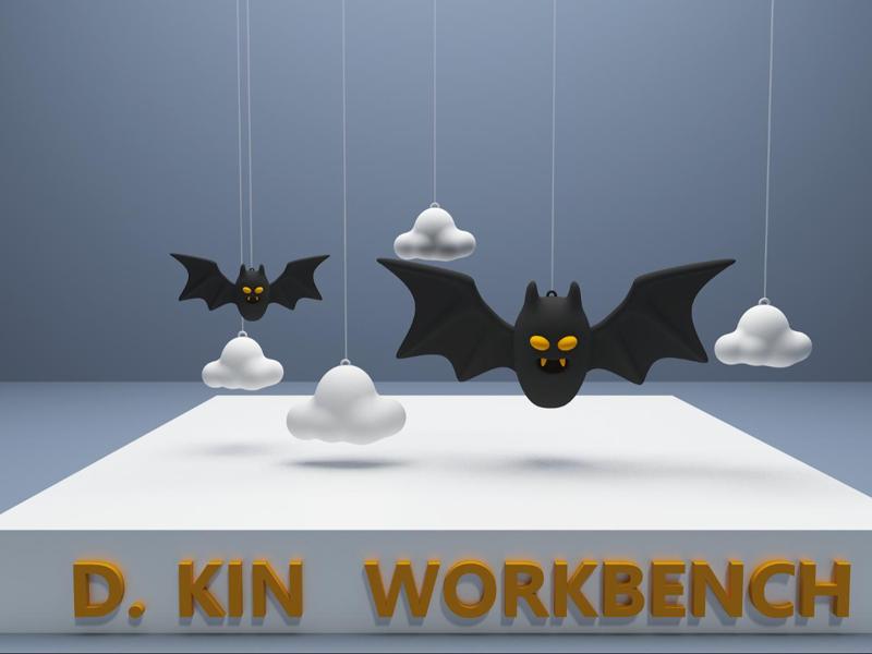 Halloween     Suspended bats and clouds