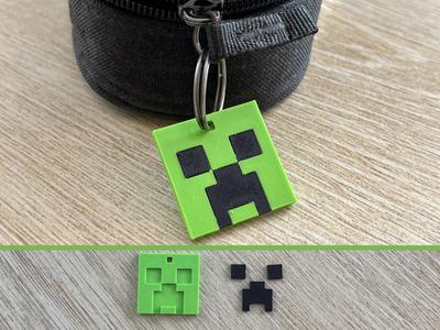 8-bit Creeper Multipart Keychain – Easy No-Glue Assembly
