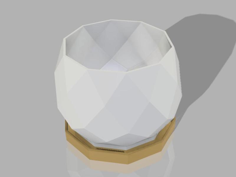 Geometric planter pot with a drip tray