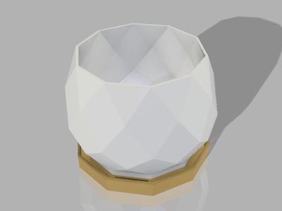 Geometric planter pot with a drip tray