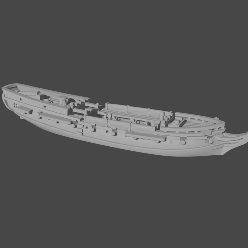 US Sloop Rattlesnake/HMS Cormorant (32 guns), 1780-86 & Blender Exporter, AOA-US-2