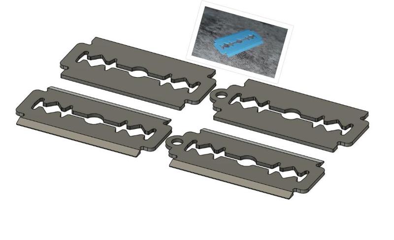 razor keychains / jewellery