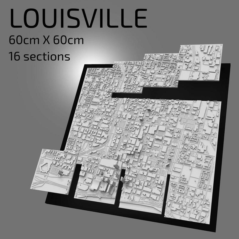 3D Louisville | Digital Files | 3D STL File | Louisville 3D Map | 3D City Art | 3D Printed Landmark | Model of Louisville Skyline | 3D Art