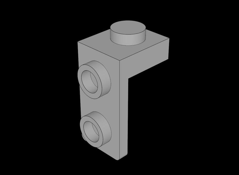 Lego Compatible (79389.dat) Bracket  1 x  1 -  2 x  1 Down