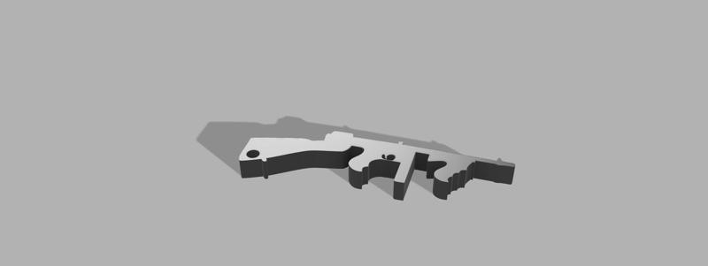 tommy gun keychain