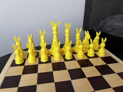 Easter Bunny Chess Set