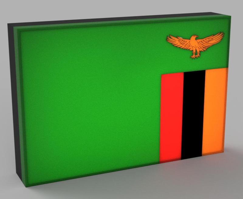 World Flags - Zambia LED Lamp