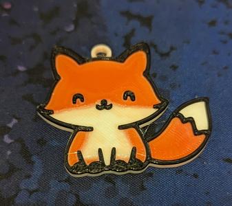 Cute Fox Keychain with color