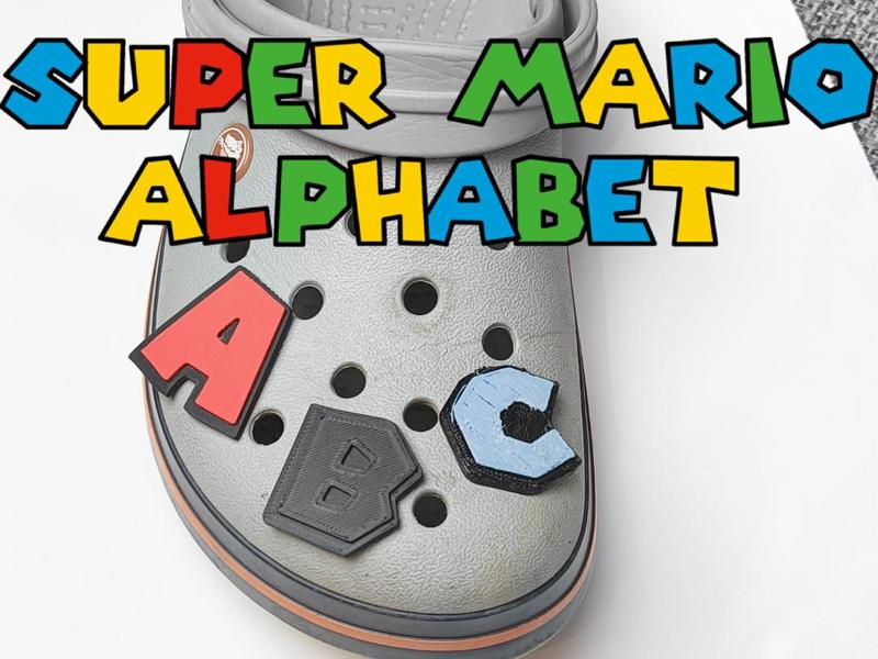 Super Mario Alphabet Croc Charms