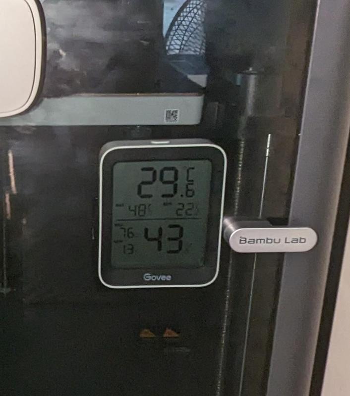 Govee H5075 Digital Hygrometer Thermometer Door Mount For Bambu Lab P1S