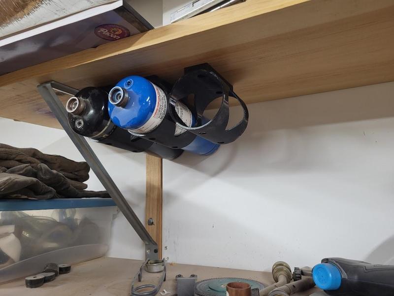Undershelf MAPP / Propane Cylinder Holder