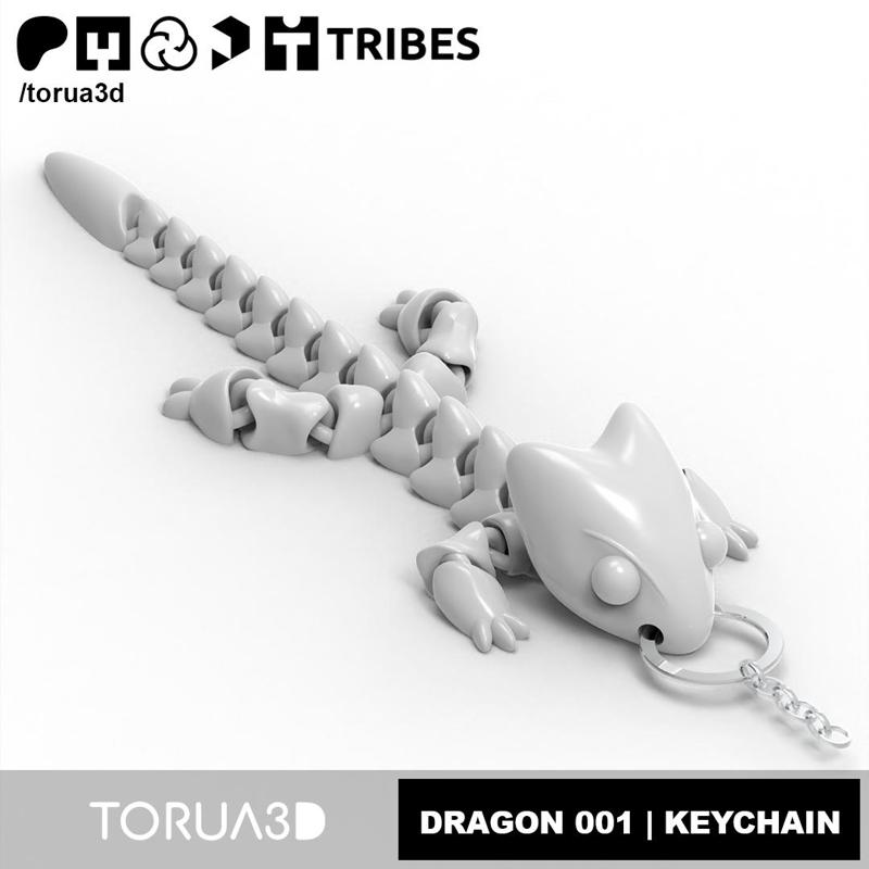 Articulated dragon 001 - Keychain