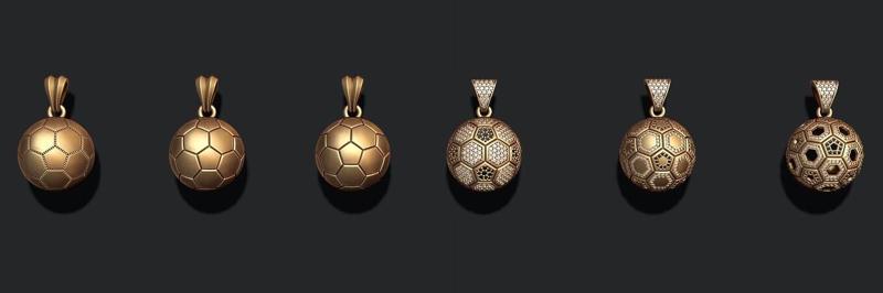 Football ball pendant 3d pack set 3D print model
