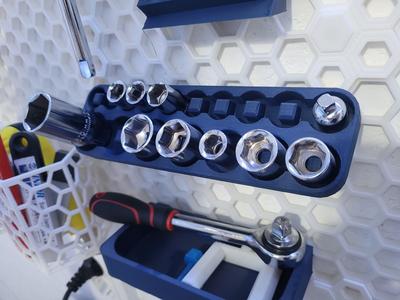 Honeycomb Socket wrench set holder - metric-short-375-6pt-deep