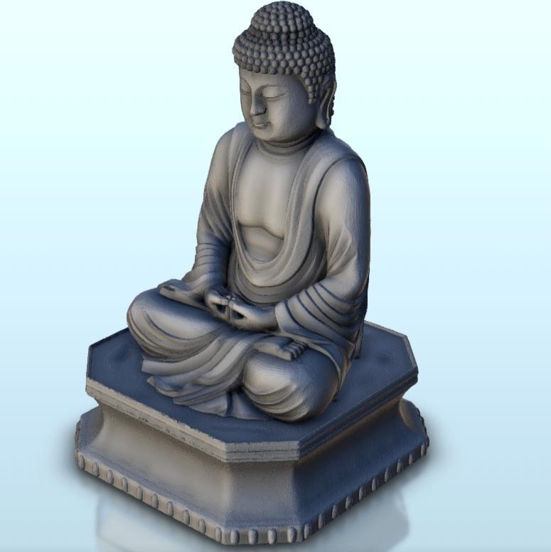 Statue of Buddha sitting in meditation 1 - Asia Terrain Clash of Katanas Tabletop RPG terrain China Korea