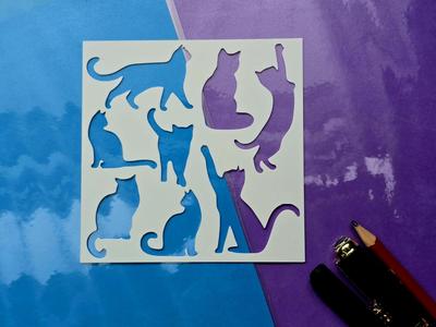 Cat Stencil Drawing Painting