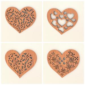 Heart Wall Decoration Set of 4 WASET11 Bundle