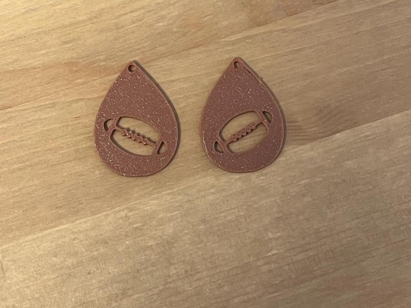 rugby ball earrings