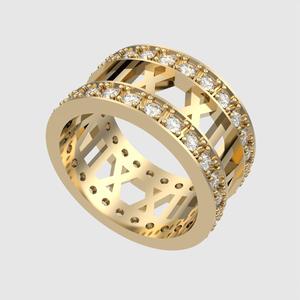 Fashion Wedding Ring with Roman Digits 3D print