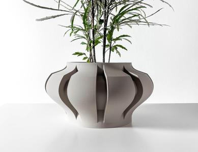 The Ariko Planter Pot with Drainage Tray & Stand Included: Modern and Unique Home Decor for Plants and Succulents