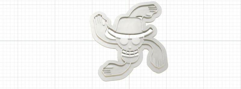3D Model of One Piece Nico Robin Jolly Roger Pirate Flag Cookie Cutter