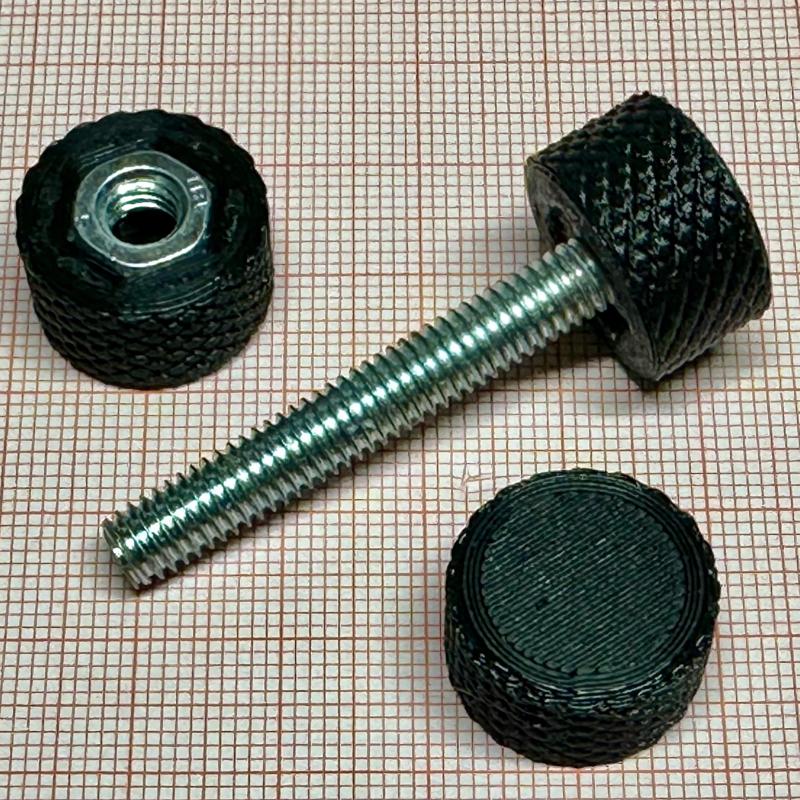 Knurled thumb knobs for Hex nuts or bolts - M4,6,8 - Boutons moletés pour boulons ou écrous Hex