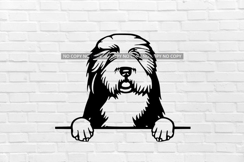 wall decoration dog Bobtail old english sheepdogs
