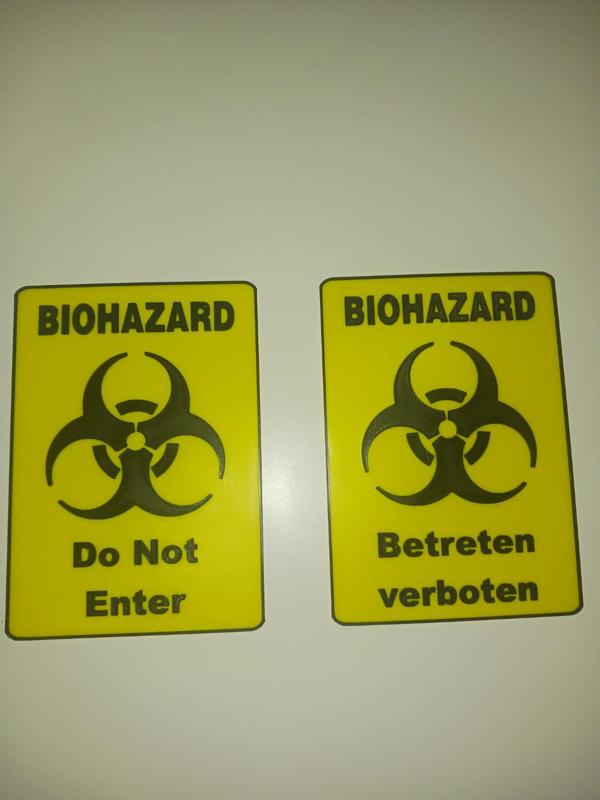 Sign Biohazard Do not Enter / Schild Biohazard Betreten verboten