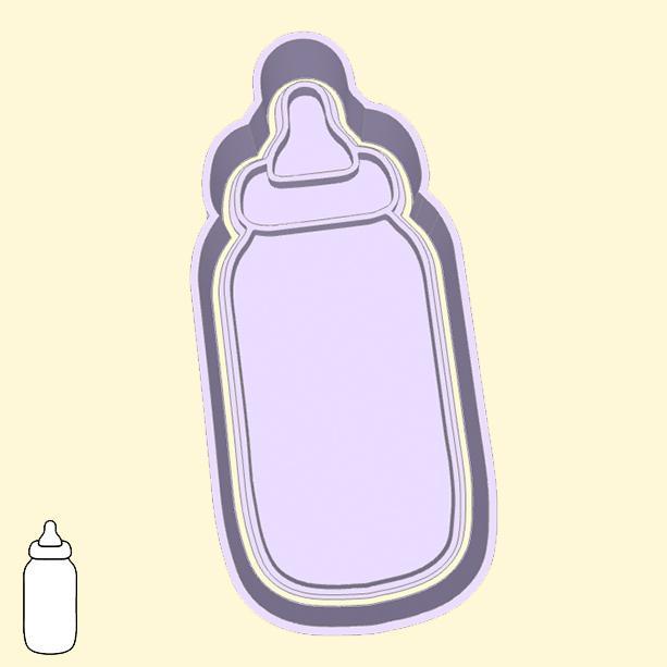Baby shower / gender reveal party cookie cutters - baby bottle  (style 2)