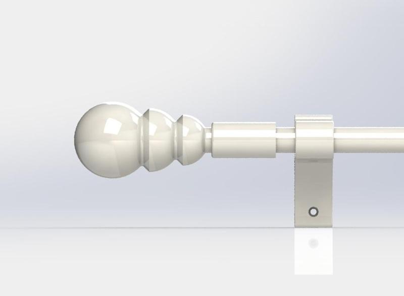 Curtain rod finial and bracket